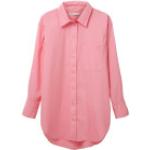 Pinke Oversize Langärmelige Tom Tailor Kentkragen Shirts mit Tasche aus Polyamid für Damen Größe S 