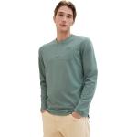 Reduzierte Mintgrüne Unifarbene Langärmelige Tom Tailor Rundhals-Ausschnitt Shirts mit Tasche aus Baumwolle für Herren Größe M 