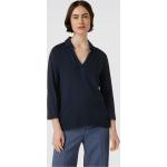 Marineblaue 3/4-ärmelige Tom Tailor V-Ausschnitt V-Shirts aus Viskose für Damen Größe S 