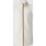 Sandfarbene Tom Tailor Stehkragen Longwesten mit Reißverschluss aus Polyester für Damen Größe 3 XL 