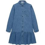 Reduzierte Blaue Tom Tailor Kinderfestkleider mit Volants aus Denim für Mädchen Größe 164 