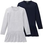 Reduzierte Graue Melierte Tom Tailor Bio Midi Kinderkleider mit Ärmeln aus Jersey für Mädchen Größe 134 