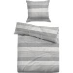 Graue Gestreifte Moderne Tom Tailor Melange Bettwäsche mit Reißverschluss aus Textil 155x200 