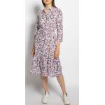 Reduzierte Lila Tom Tailor Midi Midikleider & knielange Kleider aus Viskose für Damen Größe M 