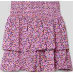 Fliederfarbene Blumenmuster Tom Tailor Mini Miniröcke für Kinder & kurze Kinderröcke aus Viskose für Mädchen Größe 104 
