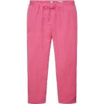 Pinke Unifarbene Casual Tom Tailor Leinenhosen aus Baumwolle für Damen Größe XXL Große Größen 