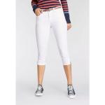 Weiße Unifarbene Tom Tailor Polo Team Capri-Jeans mit Gürtel aus Denim für Damen Größe XS 