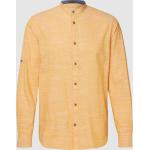 Gelbe Melierte Tom Tailor Stehkragen Stehkragenhemden aus Baumwolle für Herren Größe M für den für den Frühling 