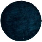 Reduzierte Blaue Tom Tailor Cozy Runde Hochflorteppiche 100 cm 