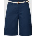 Reduzierte Marineblaue Geflochtene Tom Tailor Damenshorts mit Gürtel aus Baumwollmischung Größe XS 