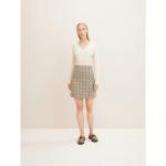 Reduzierte Beige Karo Tom Tailor Mini Sommerröcke aus Bouclé für Damen Größe XS für den für den Sommer 