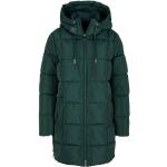 Dunkelgrüne Gesteppte Casual Tom Tailor Stehkragen Damensteppmäntel & Damenpuffercoats mit Reißverschluss aus Polyester mit Kapuze Größe XS für den für den Winter 