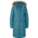 Cyanblaue Gesteppte Tom Tailor Stehkragen Damensteppmäntel & Damenpuffercoats mit Reißverschluss aus Polyester mit Kapuze Größe S für den für den Herbst 