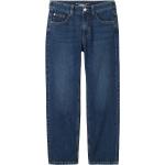 Blaue Straight Leg Jeans für Kinder aus Denim Größe 134 