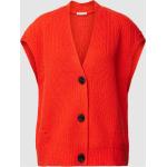 Rote Unifarbene Tom Tailor Strickwesten aus Baumwollmischung für Damen Größe S für den für den Herbst 