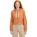 Reduzierte Orange Tom Tailor Zip Hoodies & Sweatjacken mit Reißverschluss aus Baumwolle mit Kapuze für Damen Größe L 