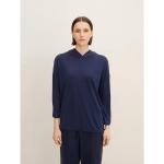 Mitternachtsblaue Casual 3/4-ärmelige Tom Tailor T-Shirts aus Viskose für Damen Größe XS 