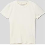 Offwhitefarbene Tom Tailor Rundhals-Ausschnitt Kinder T-Shirts aus Viskose für Mädchen Größe 116 