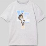 Graue Melierte Tom Tailor Melange Kinder T-Shirts aus Baumwolle für Jungen Größe 140 