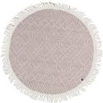 Rosa Rautenmuster Tom Tailor Runde Handwebteppiche 140 cm aus Textil 