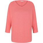 Reduzierte Rote Elegante Langärmelige Tom Tailor V-Ausschnitt V-Shirts für Damen Größe XL 