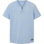 Reduzierte Blaue Kurzärmelige Tom Tailor T-Shirts mit Knopf für Herren Größe L 