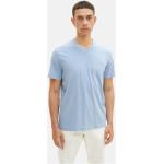 Reduzierte Blaue Kurzärmelige Tom Tailor V-Ausschnitt Shirts mit Tasche für Herren Größe M 