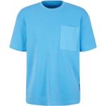 Reduzierte Blaue Unifarbene Kurzärmelige Tom Tailor Shirts mit Tasche für Herren Größe M 