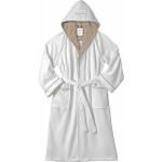 Weiße Unifarbene Langärmelige Tom Tailor Bademäntel mit Kapuze aus Baumwolle mit Kapuze für Herren Größe L 