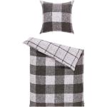 Graue Tom Tailor Wendebettwäsche mit Reißverschluss aus Baumwolle 155x220 2-teilig 