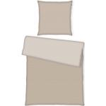 Sandfarbene Unifarbene Tom Tailor Wendebettwäsche mit Reißverschluss 135x200 2-teilig 
