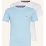 Hellblaue Tommy Hilfiger T-Shirts aus Baumwolle für Herren 2-teilig 