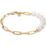 Goldene Tommy Hilfiger Stahlarmbänder mit Echte Perle für Damen 