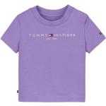 Violette Kurzärmelige Tommy Hilfiger Essentials Rundhals-Ausschnitt Kinder T-Shirts aus Baumwolle für Mädchen Größe 74 