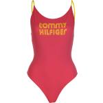 Reduzierte Pinke Tommy Hilfiger Badeanzüge mit hohem Beinausschnitt aus Polyamid für Damen Größe M 