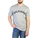 Reduzierte Graue Unifarbene Kurzärmelige Tommy Hilfiger Rundhals-Ausschnitt T-Shirts aus Baumwolle für Herren Größe S für den für den Sommer 
