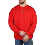 Reduzierte Rote Unifarbene Langärmelige Tommy Hilfiger Logo Herrensweatshirts aus Baumwolle Größe L 