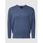 Blaue Unifarbene Tommy Hilfiger Big & Tall Kaschmir-Pullover aus Baumwolle für Herren Größe 5 XL Große Größen 