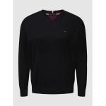 Schwarze Unifarbene Tommy Hilfiger Big & Tall Kaschmir-Pullover aus Baumwolle für Herren Größe 4 XL Große Größen 