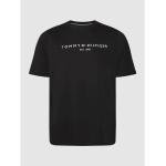 Schwarze Unifarbene Tommy Hilfiger Big & Tall T-Shirts aus Baumwolle für Herren Größe 4 XL Große Größen 