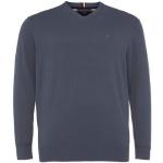 Indigofarbene Langärmelige Tommy Hilfiger Big & Tall V-Ausschnitt Kaschmir-Pullover aus Baumwolle für Herren Größe 5 XL 