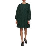 Grüne Bestickte Langärmelige Tommy Hilfiger Rundhals-Ausschnitt Herbstkleider mit Reißverschluss aus Viskose für Damen Größe XS 