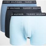 Reduzierte Blaue Unifarbene Tommy Hilfiger Herrenboxershorts aus Baumwolle enganliegend Größe S 3-teilig 
