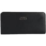 Reduzierte Schwarze Unifarbene Tommy Hilfiger Brieftaschen mit Reißverschluss aus Lammleder für Damen 
