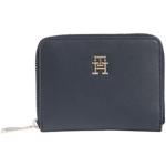 Reduzierte Marineblaue Unifarbene Tommy Hilfiger Brieftaschen mit Reißverschluss aus PU für Damen 
