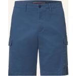 Blaue Tommy Hilfiger Harlem Kurze Hosen mit Reißverschluss aus Baumwolle für Herren Übergrößen 