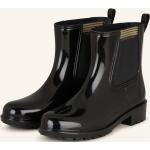 Schwarze Tommy Hilfiger Essentials Blockabsatz Chelsea-Boots aus Gummi rutschfest für Damen Größe 37 