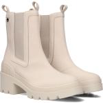 Reduzierte Weiße Tommy Hilfiger Chelsea Bio Chelsea-Boots aus Leder für Damen Größe 42 mit Absatzhöhe 5cm bis 7cm 