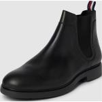 Schwarze Unifarbene Tommy Hilfiger Elevated Chelsea-Boots aus Leder für Herren Größe 43 