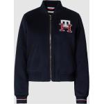 Marineblaue Tommy Hilfiger College Stehkragen College-Jacken & Baseball-Jacken aus Polyester für Damen Größe XS 